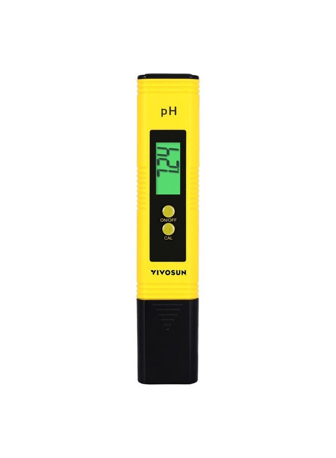 VIVOSUN Digital pH Meter, 0.01pH High Accuracy Pen Type pH Tester for Hydroponics, Household Drinking, Pool and Aquarium, Yellow, UL Certified - Image 1